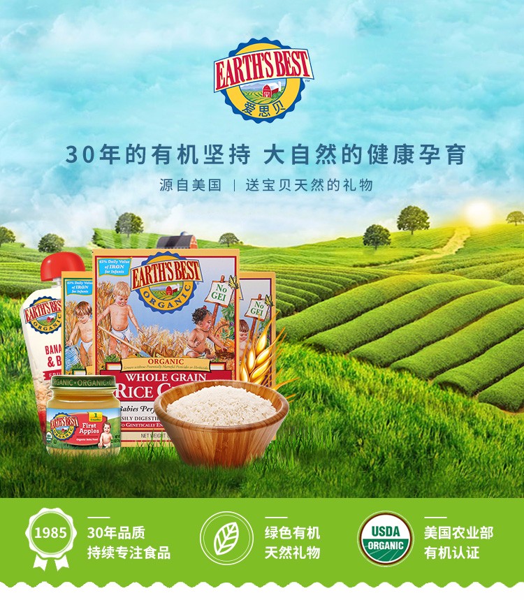 earths best 美国爱思贝 一段有机香梨泥(71g)
